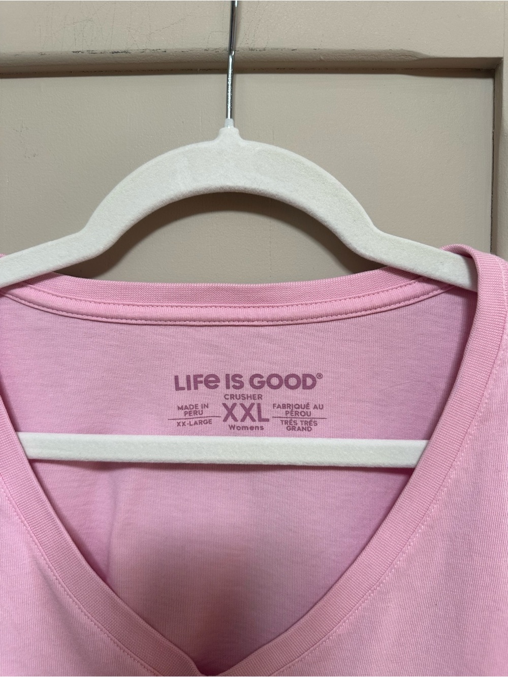 Life is Good Women’s Pink Floral V-Neck Tee - Picture 3 of 7